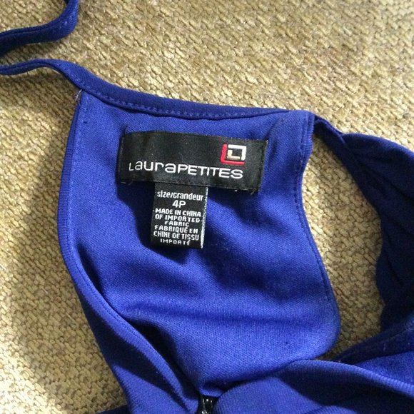 Laura Petite royal blue maxi key hole neck line dress - Picture 8 of 9